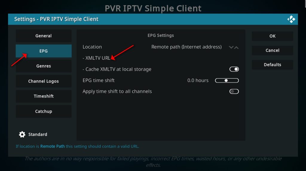 EPG on kodi